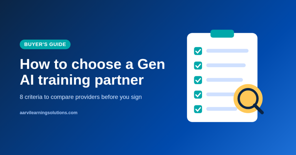 How to choose a Gen AI training partner checklist